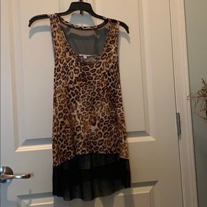 Leopard print hi-low tank